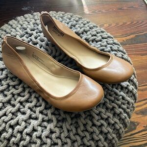 Faux leather ballet flats